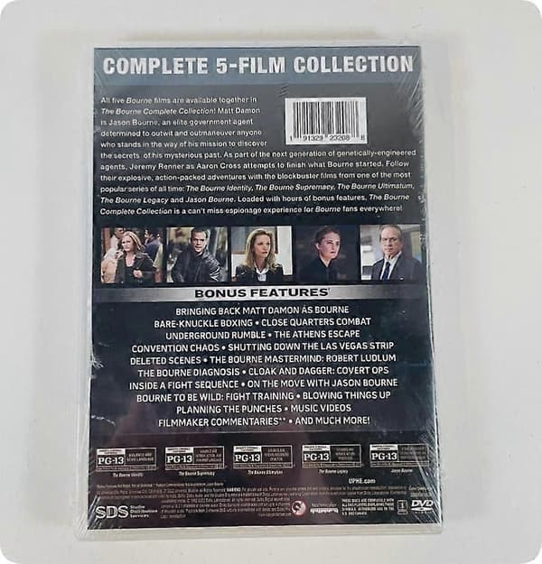 The Bourne: The Complete Collection 5 filmer (DVD, 2022, 6-disc sett) engelsk versjon