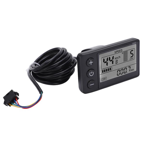 [zd]S866 Elektrisk Cykel LCD Display Måler 24V 36V 48V Scooter Kontrolpanel SM Stik