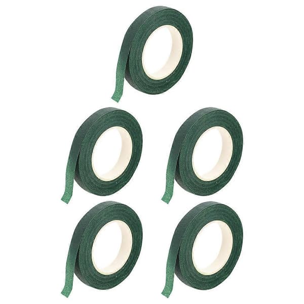 Grøn blomstertape til buketstilk-indpakning 5 ruller blomstertape