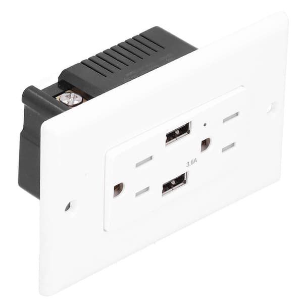 GFCI USB Slim Stikkontakt Jordfeilbryter AC125V LDURL15A A+A 3.6A
