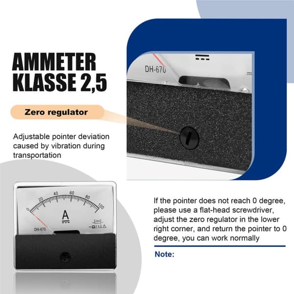 [zd]Ammeter Meter Ampere Meter DC-100A -670