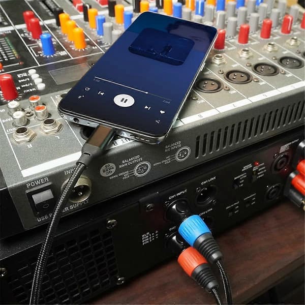 Type C til Dual XLR Male Aux Lydkabel USB C til Dual XLR Kabel 300cm