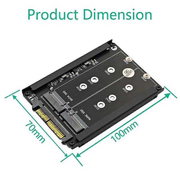 [zd]M.2 SSD til U.2 SFF-8639 Nøkkel B+M-adapter NVMe SATA SSD til PCIe3.0-omformer for stasjonære datamaskiner dataoverføring