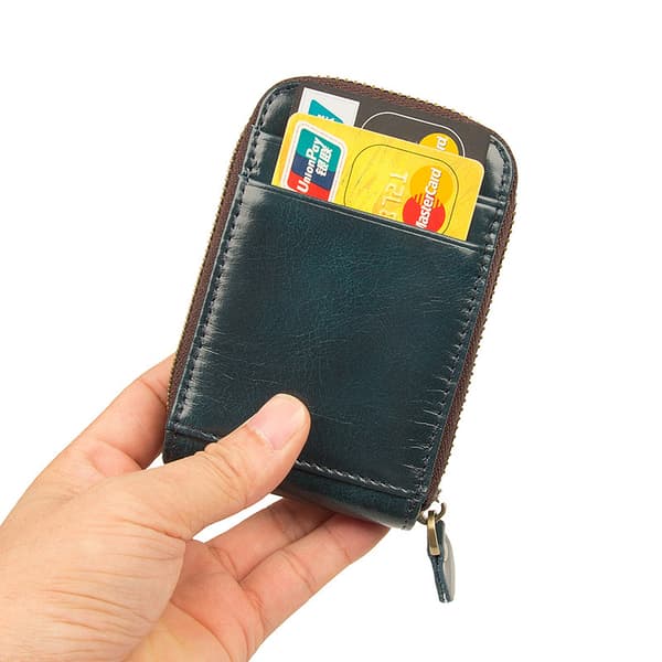 INF RFID-korttikotelo aitoa nahkaa, musta