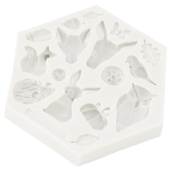 Silikoneform Sød Dyreform Nem afformning Fleksibel Blød bageform til DIY Kage Fondant Chokolade 952 Grå