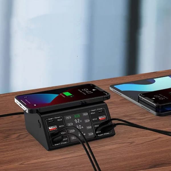 [zd]Multifunksjonslader Høy Effekt 100W 8-Port USB C-lader 2