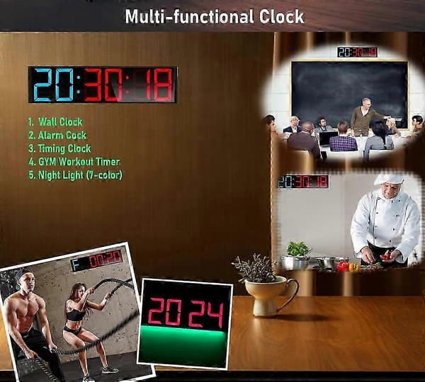 2026 Lämplig LED Gym Timer Stoppur med fjärrkontroll, Nedräkning/Uppräkning Klocktimer, Intervalltimer