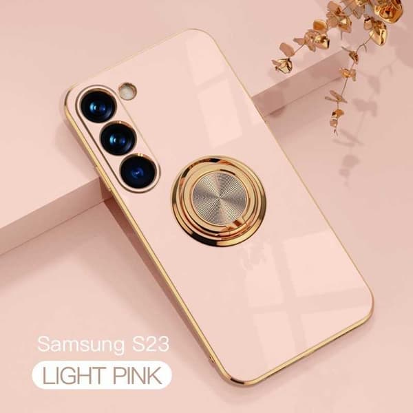 [zd]Samsung S23 Elegant og Støtsikkert Deksel med Ringholder Flawless Mörkgrön