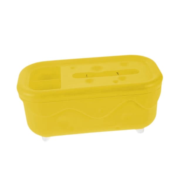 Vævskasse Organizer Opbevaring Moderne Multifunktionel Vævsdispenser med Pen Rectangle Yellow