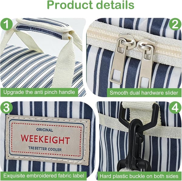 15L isolert lunsjpose, vanntett Oxford-stoff lunsjpose, isolert matpose