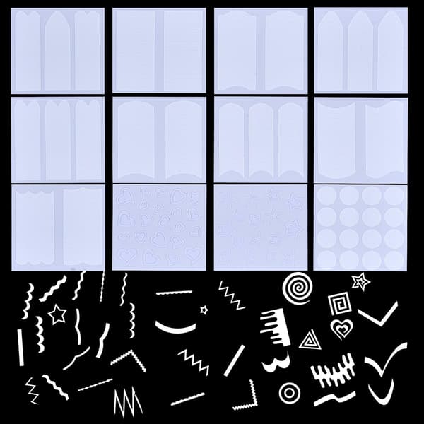 [zd]24 design franske neglestensilstickers, 24 ark