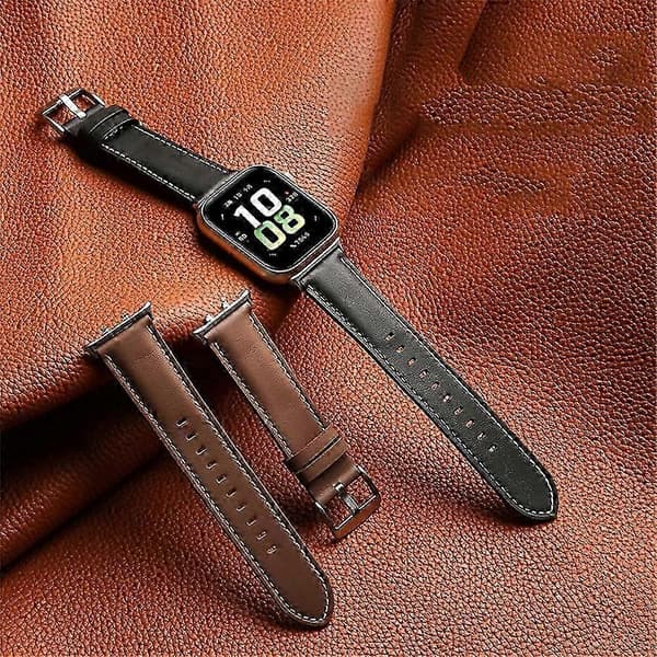 För Honor Watch 5 Äkta klockarmband i kohud med spetsig svans, justerbart handledsband - Grå Grey
