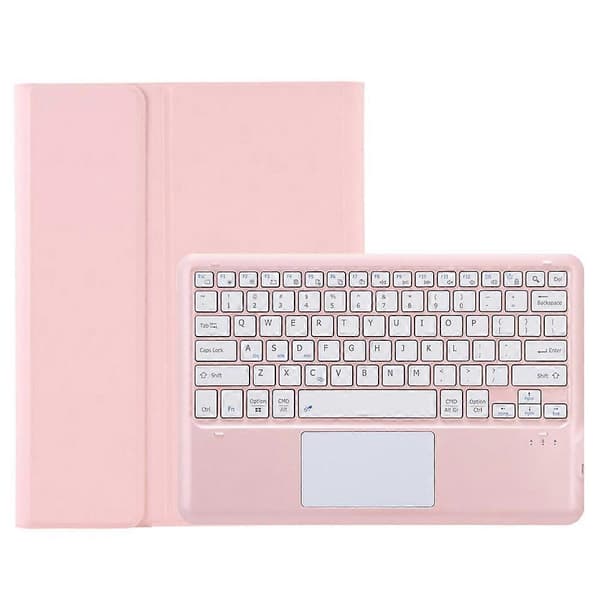 Til Samsung Galaxy Tab S10+(Plus)/ S9 FE+(Plus)/ S9+(Plus) 12.4\" X610/ X616 Bluetooth-tastatur med touchpad, penneholder, tablet-etui Pink