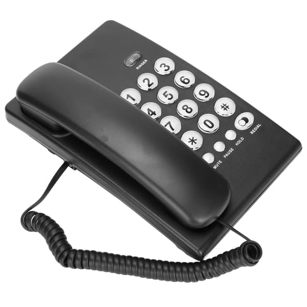 KXT504 Trådløs Telefon med Ledning, Flere Funktioner, Store Knapper til Hjem, Kontor, Hotel (Sort)