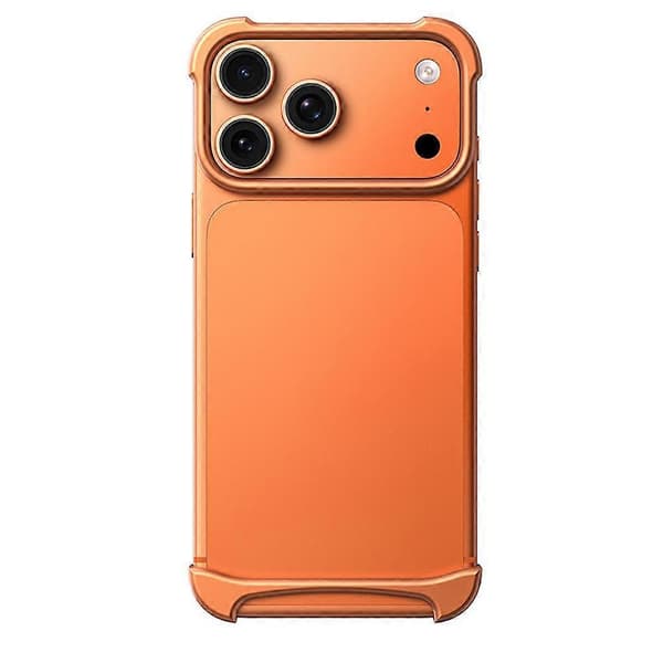 Til iPhone 17-serien Ramme Rammeløs Beskyttelsesdeksel Orange for iPhone 17promax