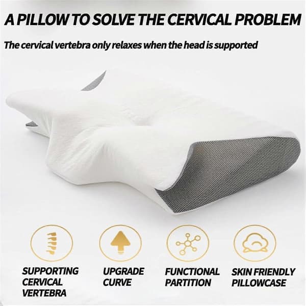 Cleshy Pude Ergonomisk Pude Kompatibel med sidesovere, Memory Foam, Justerbar (Sort)