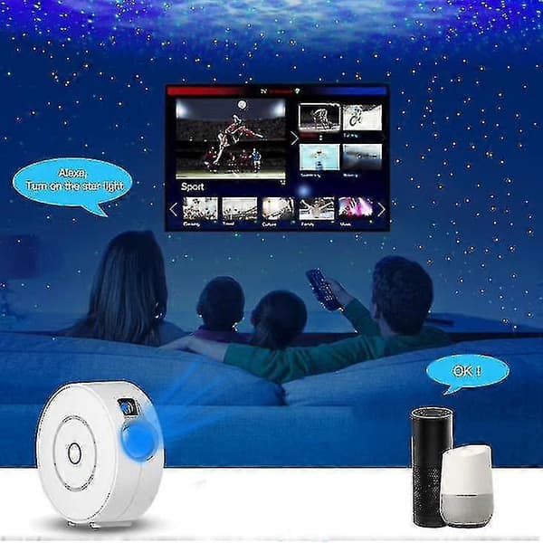 Led Smart Stjerneprojektor 3d Galaxy Sky Stjernelys Projektor Soveværelse Natlys[zd] White