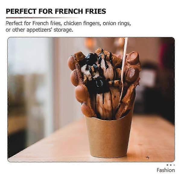 Pommes frites papirsnack for 50 stk. pommes frites-kopper