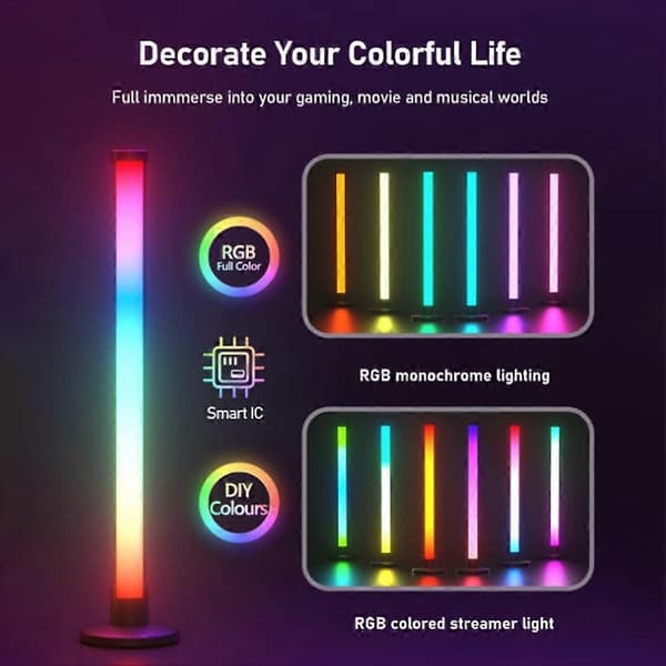10w Led Skrivbords Atmosfär Ljuslist Bluetooth Smart App Kontroll USB Musik Synkronisering Led Ljus för Speldatorrum[zd]
