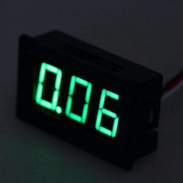Grøn Digital Voltmeter 3.3-30V Sort Svart one size