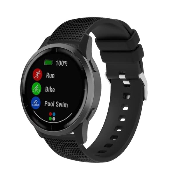 [zd]Urrem 20 mm til Garmin, Samsung, Huawei, Amazfit Sort Black