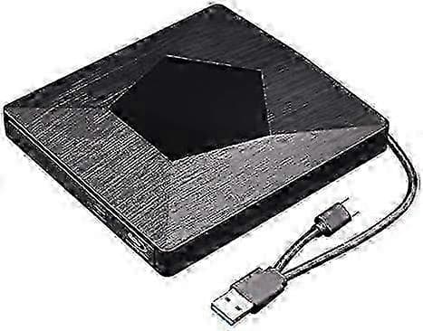 [zd]Blu Ray Ekstern 3D-drevlæser, Ultra Slim USB 3.0 og Type-C Blu Ray Optisk CD DVD-drev til Mac OS, Windows Xp/7/8/10, Bærbar PC (Sort)_