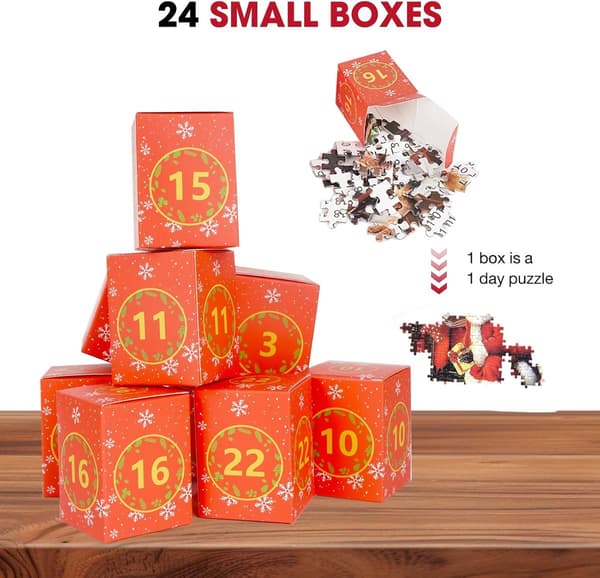 Adventskalender 2026 Puslespill Med 1008 Biter 24 Dagers Nedtelling Til Jul For Voksne Og Barn