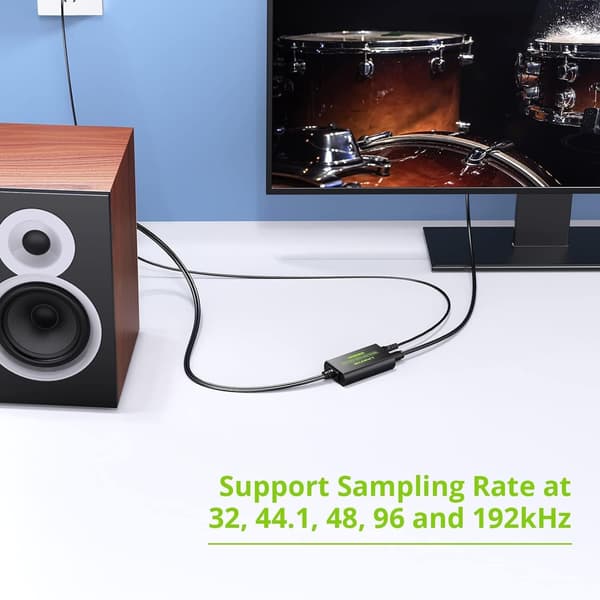 [zd]NÖRDIC 192kHz DAC Digital til Analog omformer SPDIF Toslink til Analog Stereo RCA L/R Black black