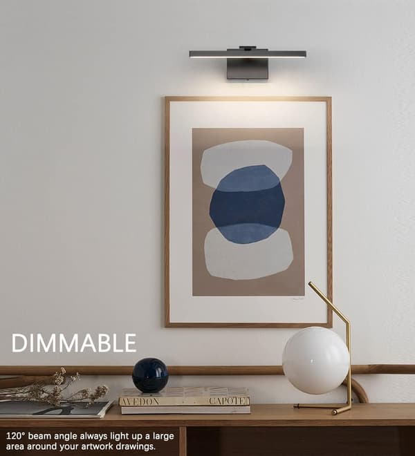 LED væglampe dæmpbar 40 cm sort roterbar designet til brug som kunstbelysning 7W fast tilslutning til 3000kJ/m².