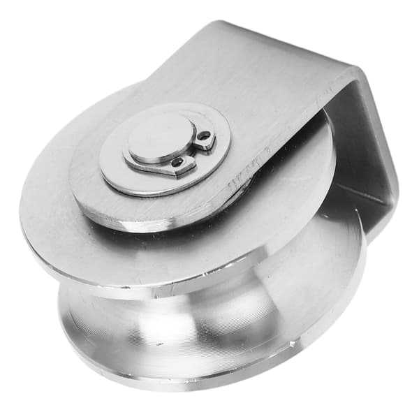 U-formet sporhjul i rustfrit stål til skydelåger, industrivogne, 48 mm diameter 0.3