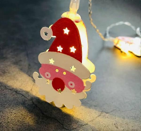 Dekorative Julemandshoved LED Lys - 3m, 20 Lys - USB Model[zd]