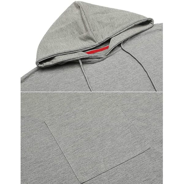Unisex Casual Hætte Poncho Cape Kappe Mode Frakke Hættetrøje Pullover Med Lomme Lysegrå Light Grey XL