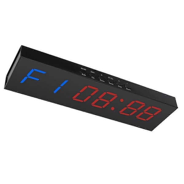 LED Gym Timer Stoppur med Fjärrkontroll, Nedräkning/Uppräkning Klocktimer, Intervalltimer