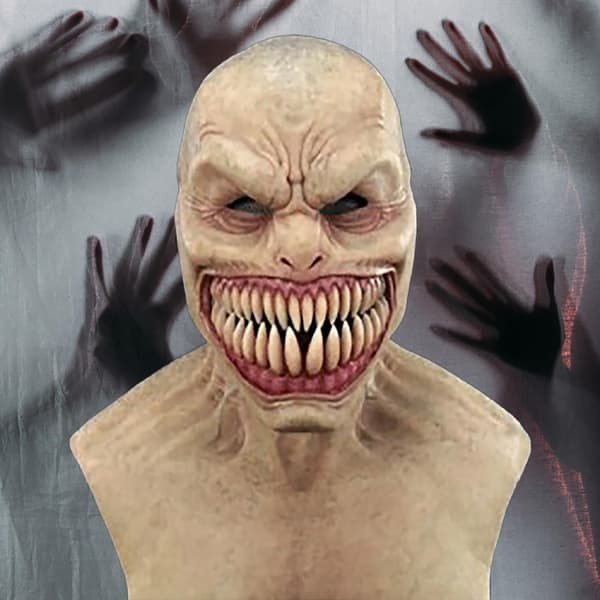 Skummel Realistisk Emulsjons Halloween Hodeplagg Spisse Tenner Delt Munn Horror Ansiktsdeksel for Hjemmet 2