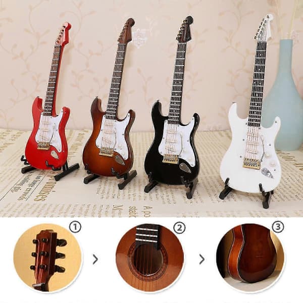 Prydnadsminiatyrreplikgitarrer Miniklassisk gitarr/elgitarr Modell Julprydnad - KM Coffee Classical Guitar