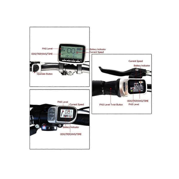 Ebike Display VLCD6 6-pin LCD-display til TONGSHENG TSDZ2 elektrisk cykel centermotor black silver
