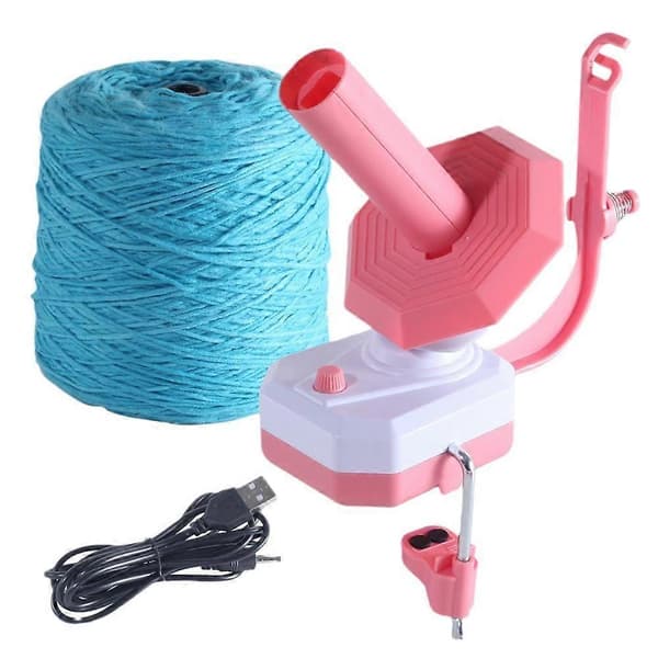Elektrisk garnnøstemaskin for hekling for hekleelskere Pink