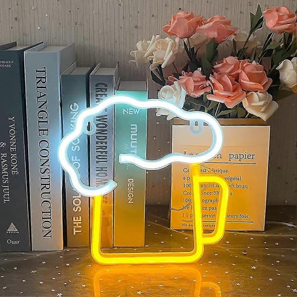 Neonskilt Gul LED Bar Indretning - Ølskilte Australien[zd]