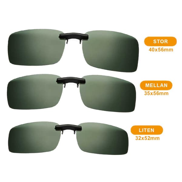 [zd]Clip-on solbriller brun 35x56mm brun brown