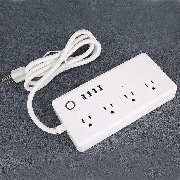 Smart Socket WiFi Smart Outlet Power Strip med 4 USB-stöd för appfjärrkontroll