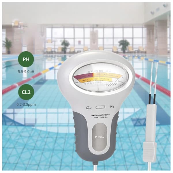 [zd]Vattenkvalitetsanalysator, klor- och pH-testare, lämplig för elektroniska pooler och andra vattenkvalitetsanalysatorer.