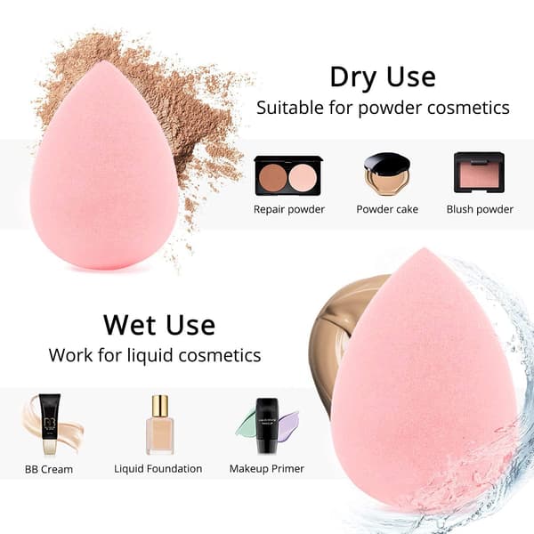 [zd]Makeupsvamp, tør og våd brug makeupsvampe til flydende, pudder, creme, multiformet foundation makeupværktøj makeupsvampesæt