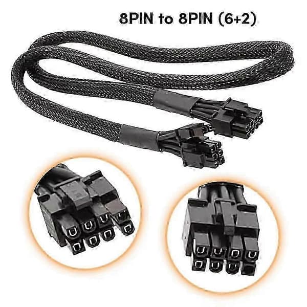 MSI MAG A850GL A750GL ATX3.0 8-pin til 8-pin (6+2) PCIe strømkabel 60cm - Hvide og sorte muligheder 60cm
