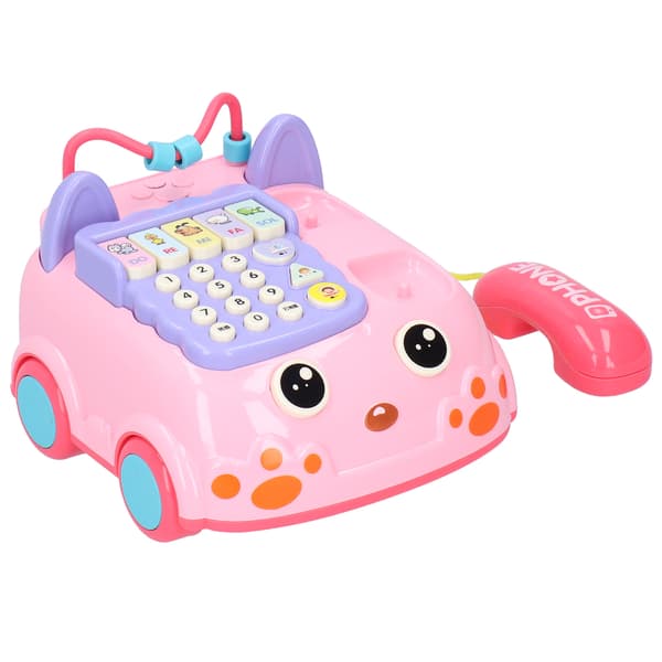Pedagogisk telefonleke for barn med lys og musikk, rosa