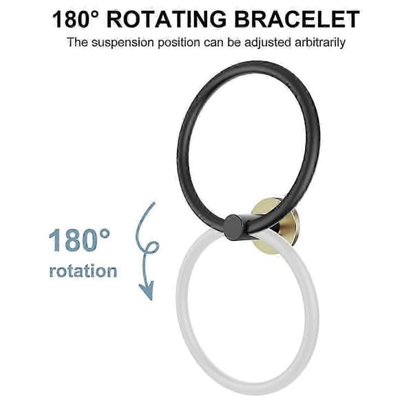 Handdukshållare i rostfritt stål för badrumsvägg, 4-pack kraftiga ringar. Gold  Black
