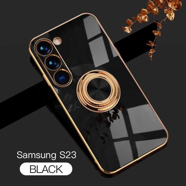 Samsung S23 Elegant og Støtsikkert Deksel med Ringholder Feilfritt Mörkgrön