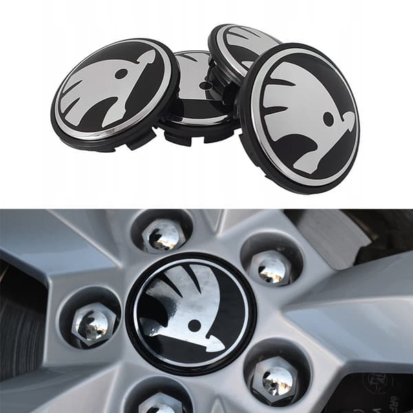 [zd]4-pack - Skoda centrumkåpor / fälgemblem - Bil 80 80 65 mm