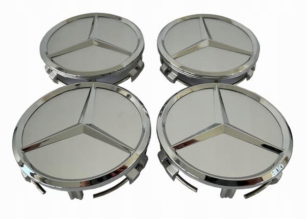[zd]Mercedes-Benz Centerkapslar / Hjulnav Bil Emblem - 4-Pack 95 75mm Silver