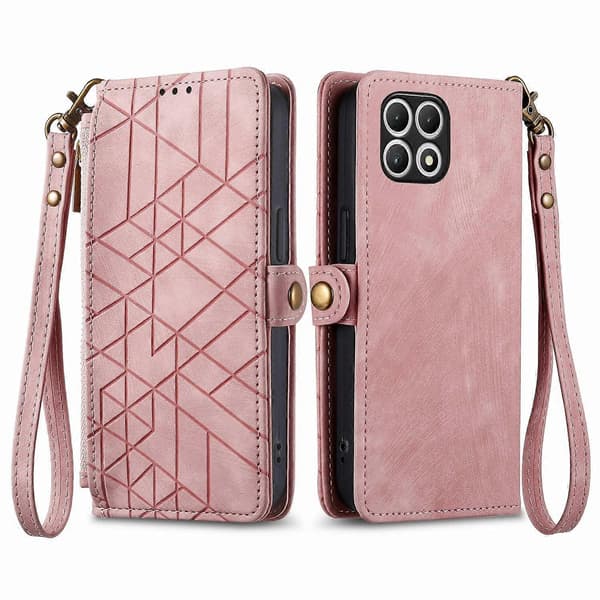 Geometriskt blixtlåsfodral för T-Mobile T Phone 2 5G[zd] Pink