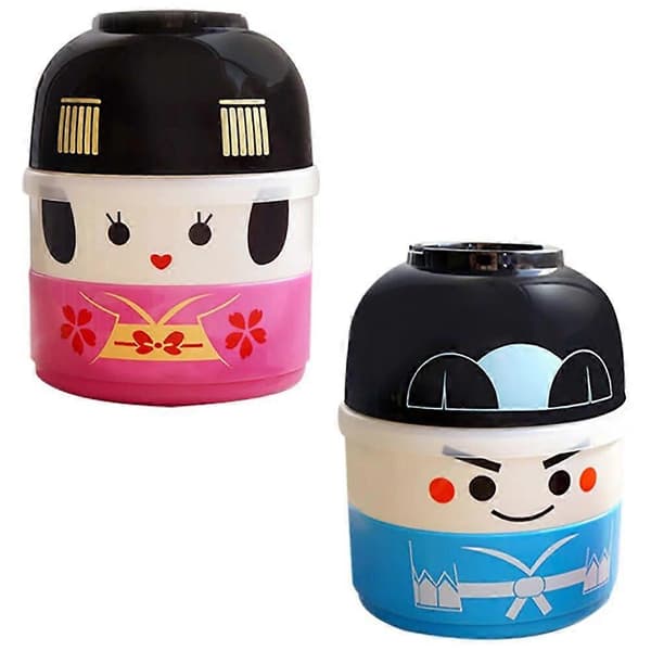 Matlåda för barn Bento Japansk docka Bento Box blue